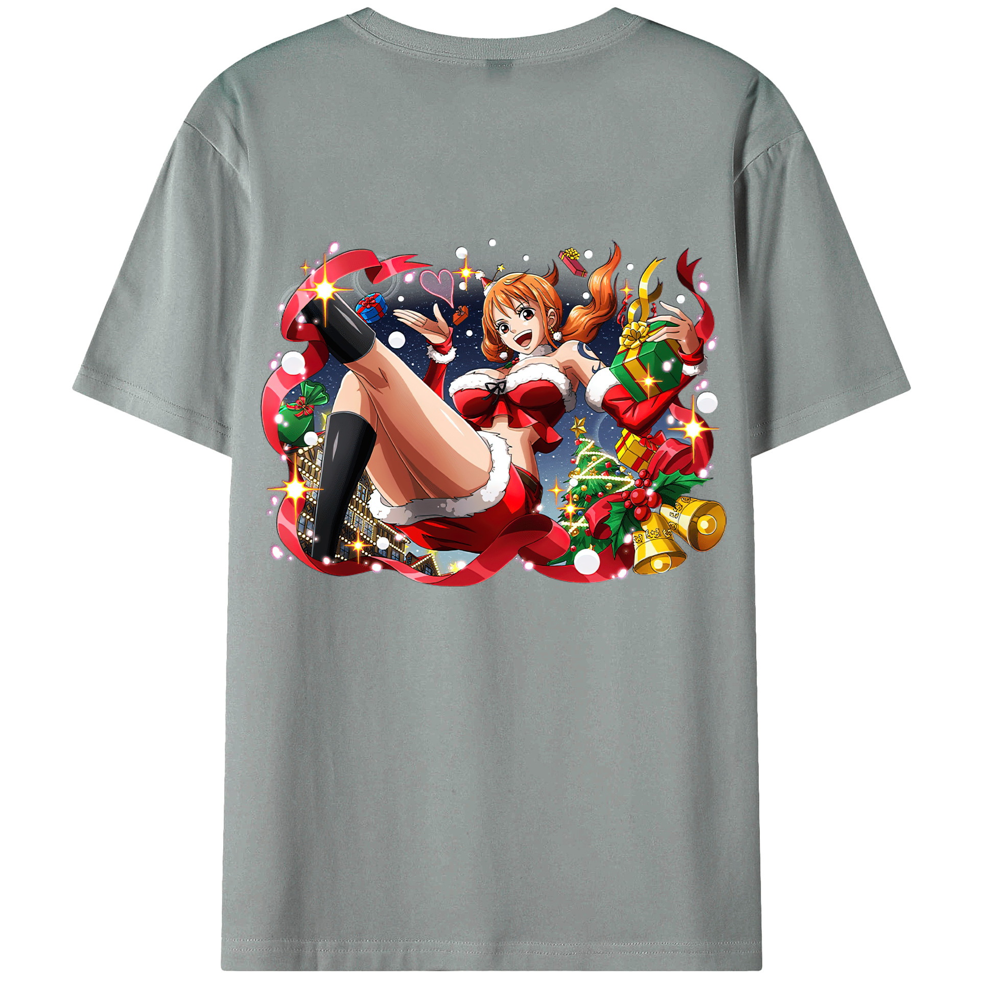 （画像用） ワンピース ナミ ONE PIECE Nami 綿100％ メンズ半袖Tシャツ（バックプリント） 通気性